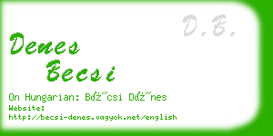 denes becsi business card